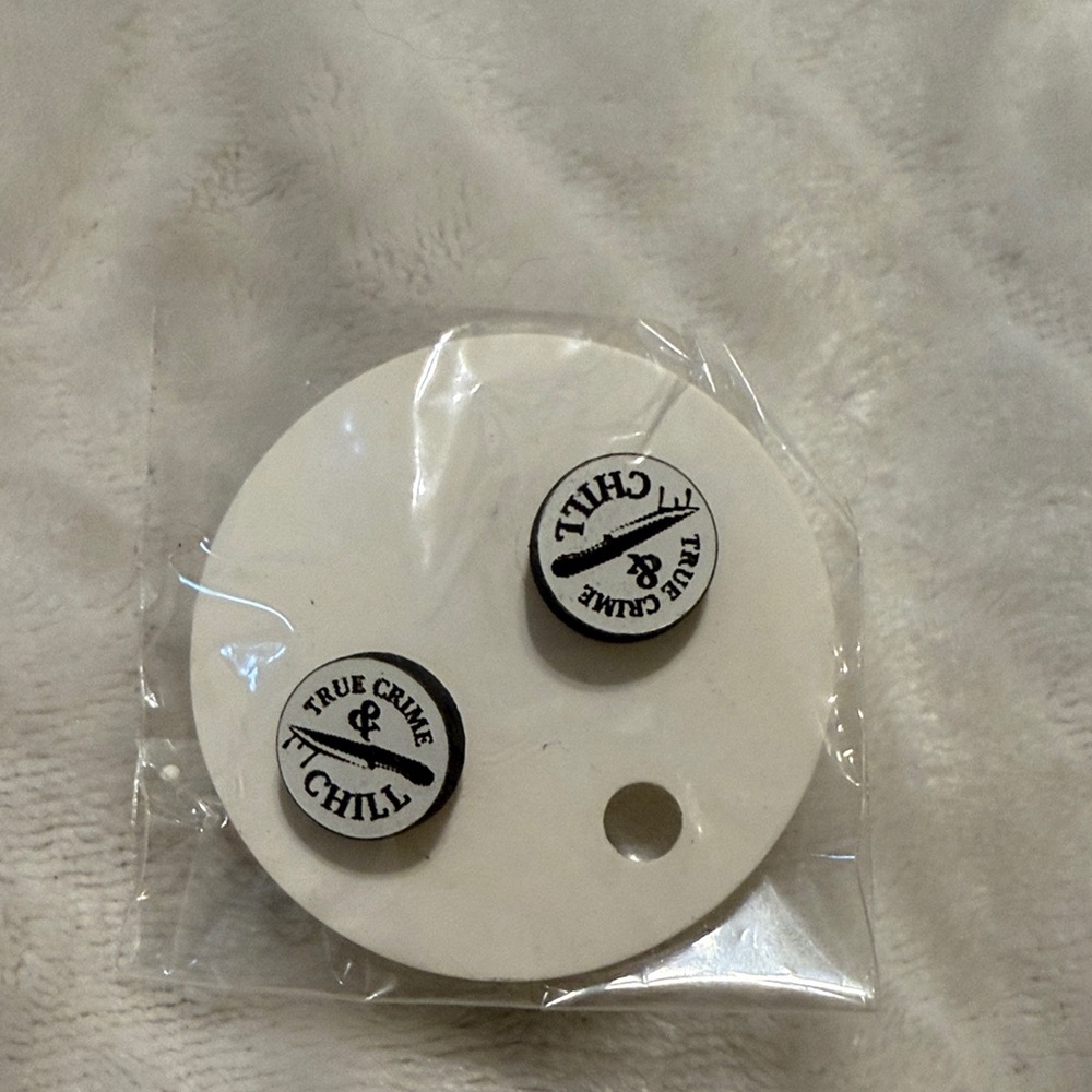 Black and White True Crime & Chill Earrings